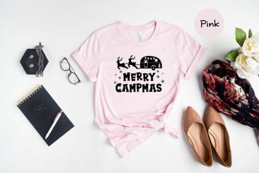 Merry Campmas T-Shirt, Christmas Camp Lover Shirt, Christmas Camper Gift, Christmas Nature Tee, Christmas Gift