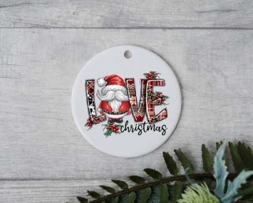 Love Christmas Ornament, Happy New Year Ornament, Holidays Ornament, Custom Christmas Ornament