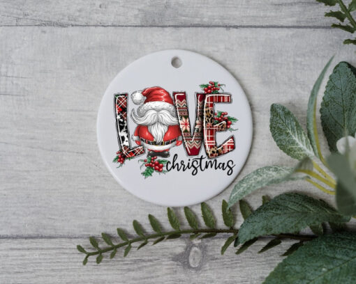 Love Christmas Ornament, Happy New Year Ornament, Holidays Ornament, Custom Christmas Ornament