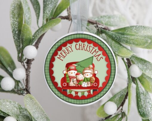 Merry Christmas Ornament, Memorial Ornament, Custom Family Tree Keepsake, New Christmas Ornament, Christmas Gift