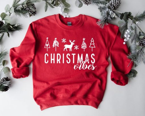 Christmas Vibes Sweatshirt for women, Christmas Sweatshirt, Winter Sweatshirt, Holiday Sweatshirt