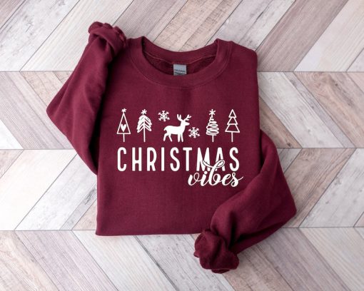 Christmas Vibes Sweatshirt for women, Christmas Sweatshirt, Winter Sweatshirt, Holiday Sweatshirt