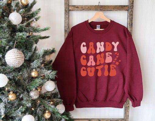 Candy Cane Cutie Sweatshirt, Christmas Women Sweater, Christmas Crewneck