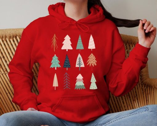 Christmas Trees Hoodie, Trees Botanical Hoodie, Christmas Hoodie, Christmas Graphic, Christmas gift, Hoodie gift