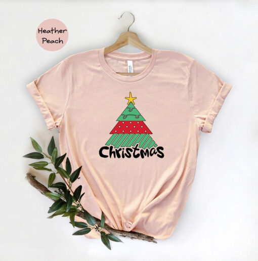 Christmas Tree Shirt, Holiday T-Shirt, Cute Christmas Shirt, Women Holiday Shirt, Xmas Tree Shirt, Christmas Gift