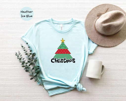 Christmas Tree Shirt, Holiday T-Shirt, Cute Christmas Shirt, Women Holiday Shirt, Xmas Tree Shirt, Christmas Gift