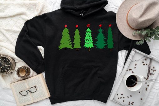 Christmas trees Hoodie, Trees Botanical Hoodie, Christmas Hoodie, Christmas gift, hoodie gift, Christmas graphic