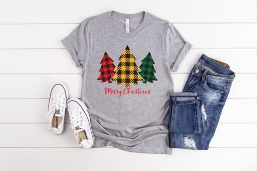 Christmas Trees Shirt, Family Matching T-Shirt, Merry Christmas Family Tee, Christmas Pajama Shirt For Mom