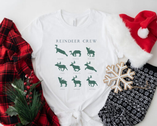 Christmas Reindeer Shirt, Christmas Shirt, Christmas Reindeer Crew Shirt, Women's Christmas, Christmas Gift Shirt