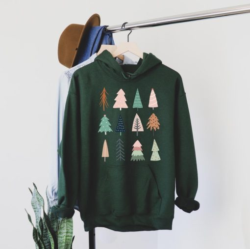 Christmas Trees Hoodie, Trees Botanical Hoodie, Christmas Hoodie, Christmas Graphic, Christmas gift, Hoodie gift