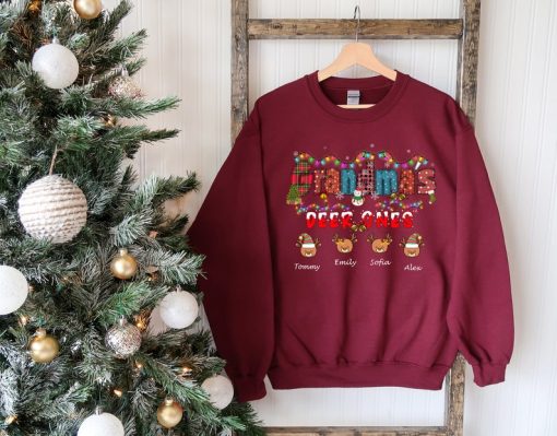 Custom Christmas Grandma Little Reindeer Shirt, Christmas Sweatshirt, Christmas Gift