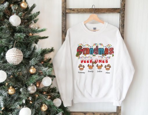 Custom Christmas Grandma Little Reindeer Shirt, Christmas Sweatshirt, Christmas Gift