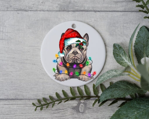 French Bulldog Christmas Light, Personalized Pet Ornament, Custom Dog Christmas Ornament, Personalized Ornament