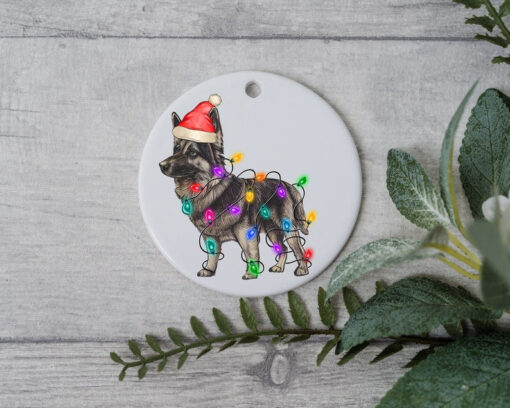 German Shepherd Christmas Light, Personalized Pet Ornament, Custom Dog Christmas Ornament