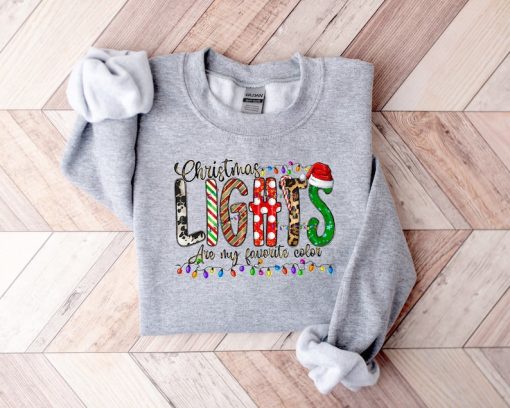 Christmas Lights Are My Favorite Color, Christmas T-shirt, Christmas Family Shirt, Christmas Gift, Holiday Gift