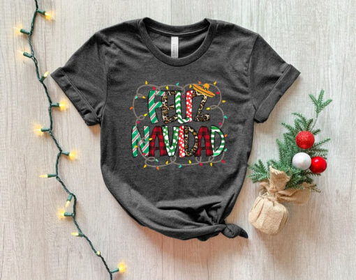 Feliz Navidad Shirt, Merry Christmas Shirt, Latinas Cactus y Sombrero, Mexican Christmas Holiday, Merry Xmas