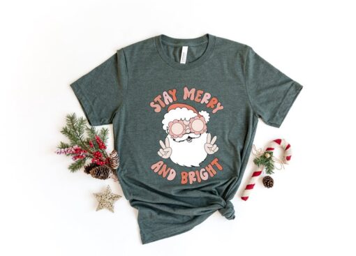 Christmas Shirt, Retro Christmas Shirt, Christmas Sweatshirt, Merry and Bright Shirt, Merry Christmas Shirt