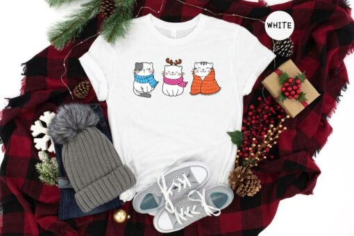 Christmas Cat Shirt, Cat Lover Shirt, Santa Cat Shirt, Winter Cat Shirt, Holiday Shirt, Christmas Animal Shirt