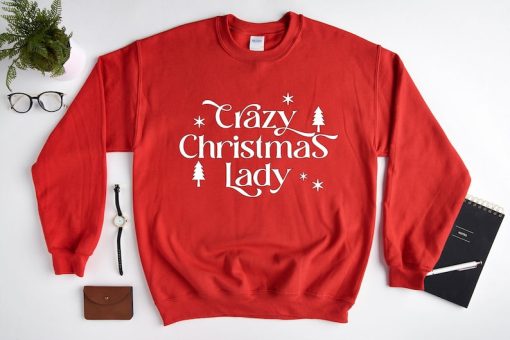 Merry Christmas Sweatshirt, Crazy Christmas Lady Sweater, Merry Christmas Shirt, Vintage Christmas Crewneck