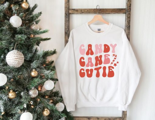 Candy Cane Cutie Sweatshirt, Christmas Women Sweater, Christmas Crewneck