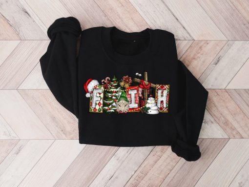 Christmas With Cross Sweatshirt, Christmas Gift, Holiday Gift, Christmas Family Matching Shirt, Faith Christmas Shirt