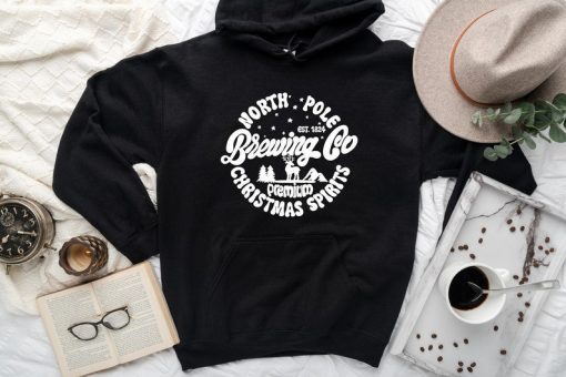 North Pole Brewing Co hoodie, Cute Christmas sweatshirt, Christmas hoodie for Women, Woman's Christmas hoodie