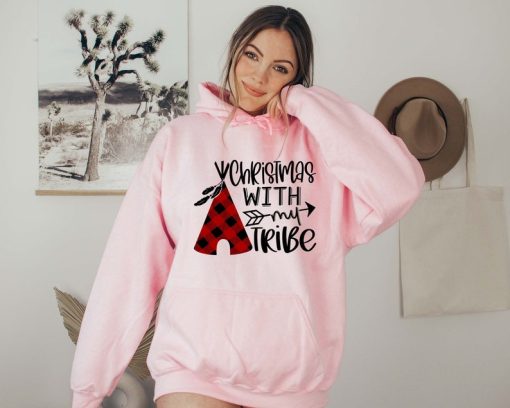 Christmas With my Tribe Hoodie, Christmas hoodie, Christmas family Hoodie, Christmas gift hoodie, Christmas graphic hoodie