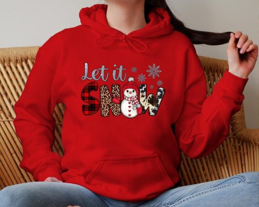 Let it snow hoodie, Snowman Hoodie, Christmas hoodie, Christmas gift hoodie, Snowman graphic hoodie