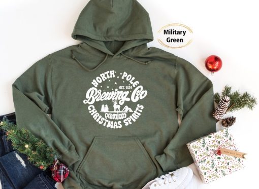 North Pole Brewing Co hoodie, Cute Christmas sweatshirt, Christmas hoodie for Women, Woman's Christmas hoodie