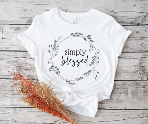 Fall Tees, Simply Blessed Shirt, Cute Fall Tees, Thanksgiving Shirt, Fall Shirts, Womens Fall Shirts, Thankful Shirt