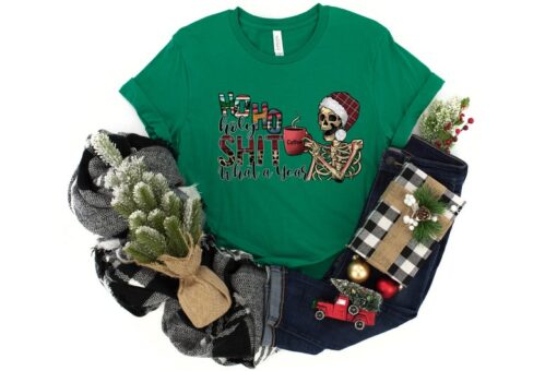 Ho Ho Holy Shit Shirt, Christmas T-Shirt, Cozy Holiday Shirt, Funny Holiday Gift Tees