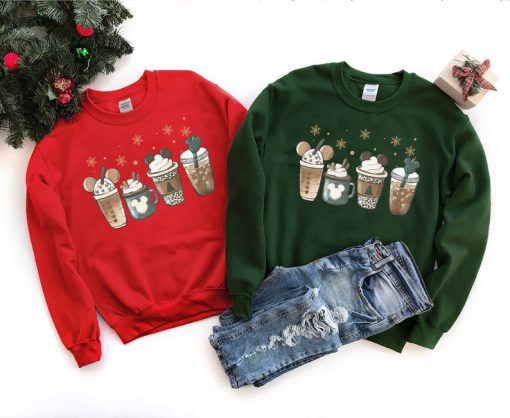 Christmas Mickey Coffee Sweatshirt, Disney Christmas Coffee Sweatshirt, Coffee Christmas Sweater, Disney Holiday Tee