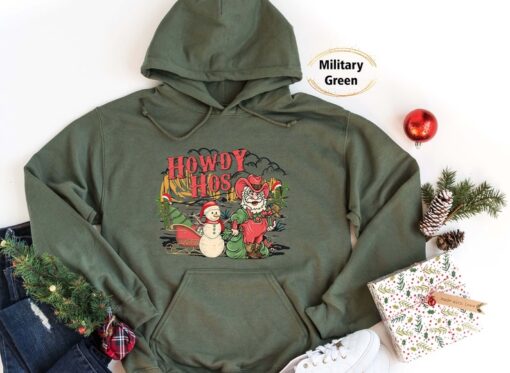 Howdy Christmas Hoodie, Christmas gift hoodie, merry Christmas hoodie, New Year hoodie, Funny and Happy Christmas