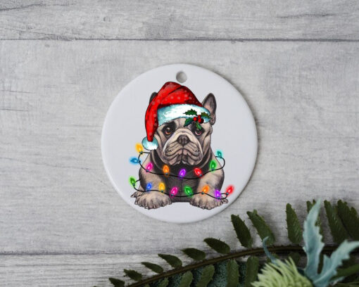 French Bulldog Christmas Light, Personalized Pet Ornament, Custom Dog Christmas Ornament, Personalized Ornament