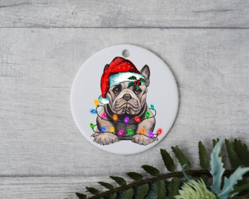 French Bulldog Christmas Light, Personalized Pet Ornament, Custom Dog Christmas Ornament, Personalized Ornament