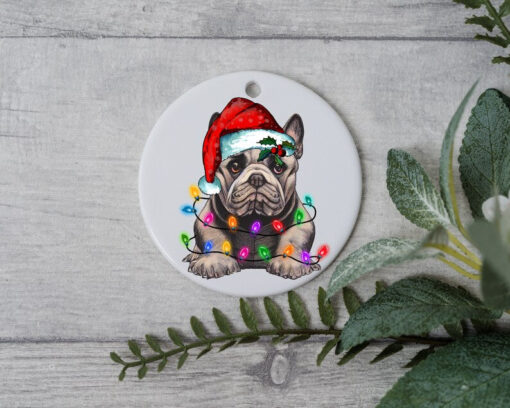 French Bulldog Christmas Light, Personalized Pet Ornament, Custom Dog Christmas Ornament, Personalized Ornament