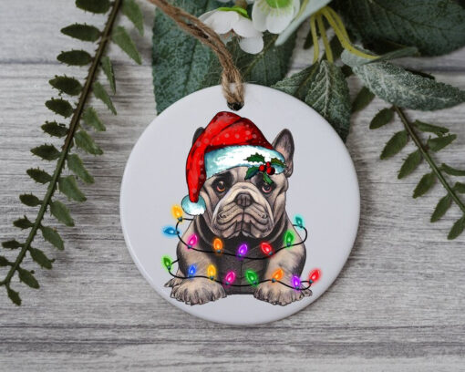 French Bulldog Christmas Light, Personalized Pet Ornament, Custom Dog Christmas Ornament, Personalized Ornament