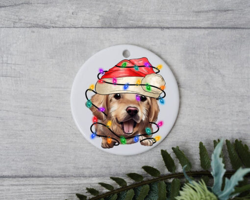 Golden Retriever Christmas Light, Personalized Pet Ornament, Custom Dog Christmas Ornament, Personalized Ornament