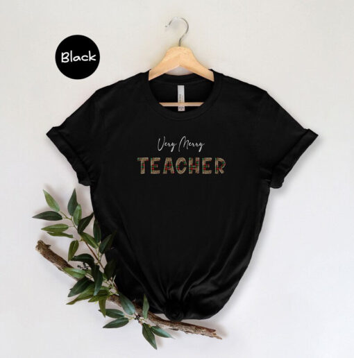 Christmas Very Merry Teacher Shirt, One Merry Teacher Tee, Teacher Christmas Gift, Christmas Crew Shirt