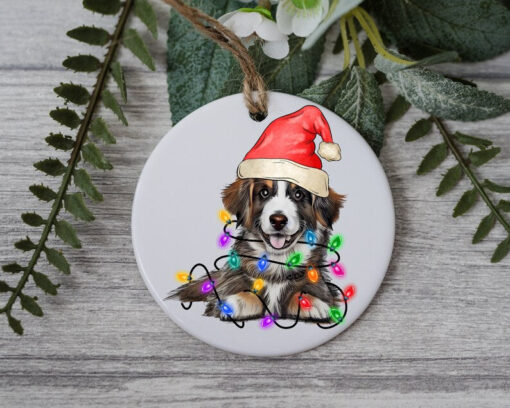 Shepherd Dog Christmas, Personalized Pet Ornament, Custom Dog Christmas Ornament, Dog Ornament