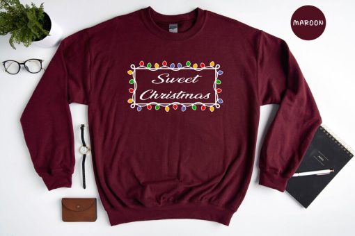 Sweet Christmas Light Sweatshirt, Winter Sweatshirt, Cold Season Sweatshirt, Christmas Hoodie, Christmas Gift