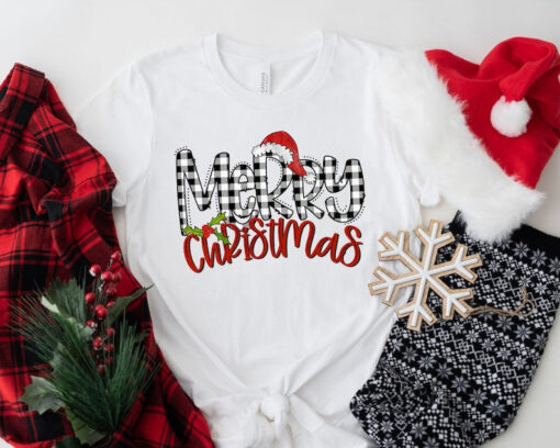 Christmas T-Shirt, Merry Christmas T-Shirt, Christmas Shirt for Women, Christmas Gift