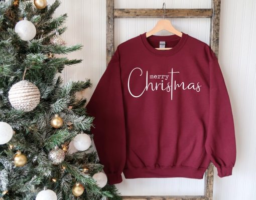 Merry Christmas Shirt Women Christmas Shirt Christian Christmas Shirt, Cute Christmas Shirt Women Holiday Shirt