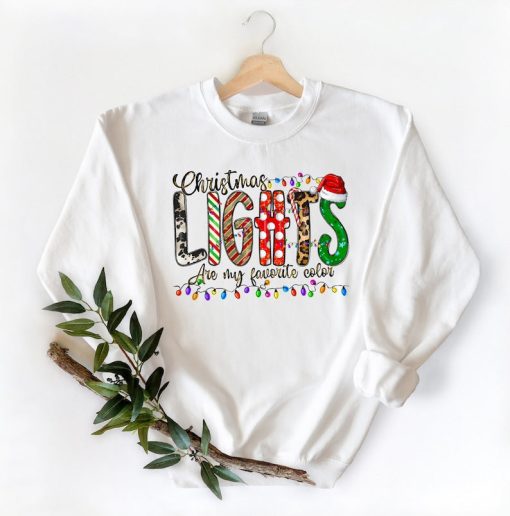 Christmas Lights Are My Favorite Color, Christmas T-shirt, Christmas Family Shirt, Christmas Gift, Holiday Gift