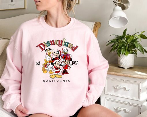 Retro Mickey And Friends Disneyland Christmas Sweatshirt, Disneyland Shirt, Christmas sweat