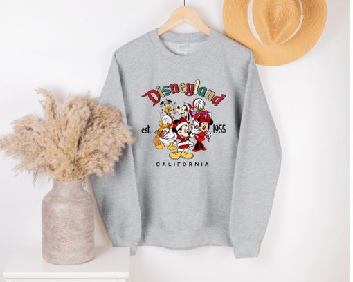 Retro Mickey And Friends Disneyland Christmas Sweatshirt, Disneyland Shirt, Christmas sweat