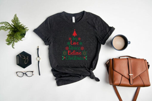 Christmas Sweatshirt, Christmas Peace Shirt, Xmas Believe T-Shirt, Merry Christmas Clothing