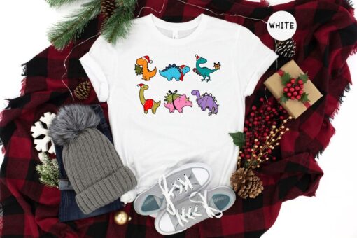 Christmas Dinosaur Shirt, Christmas Kids T-Shirt, Santa Dinosaur Shirt, Christmas Boy Shirt, Holiday Shirt