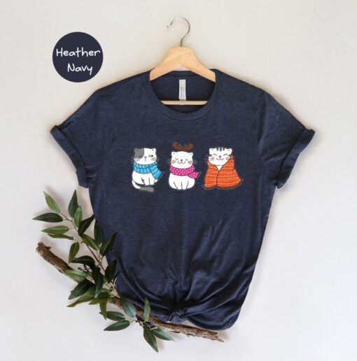 Christmas Cat Shirt, Cat Lover Shirt, Santa Cat Shirt, Winter Cat Shirt, Holiday Shirt, Christmas Animal Shirt