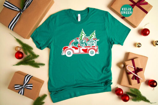 Farm Santa with Goats Shirt, Christmas Tree Shirt, Farm Santa T-Shirt, Santa Truck Shirt, Christmas Goats Shirt